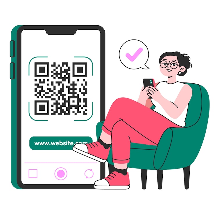Kostenlose Vektor darstellung des qr-code-konzepts