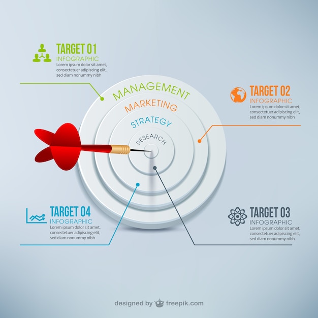 Kostenloser Vektor dart infografik