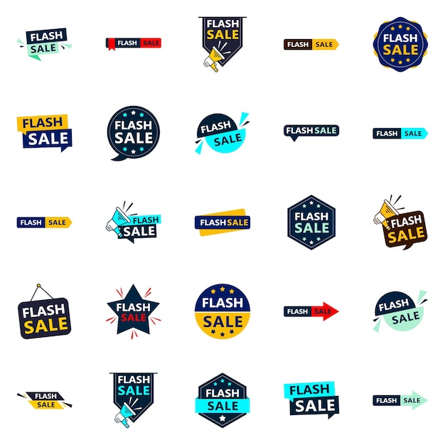 Das flash sale vector pack 25 elegante designs für marketing und vertrieb