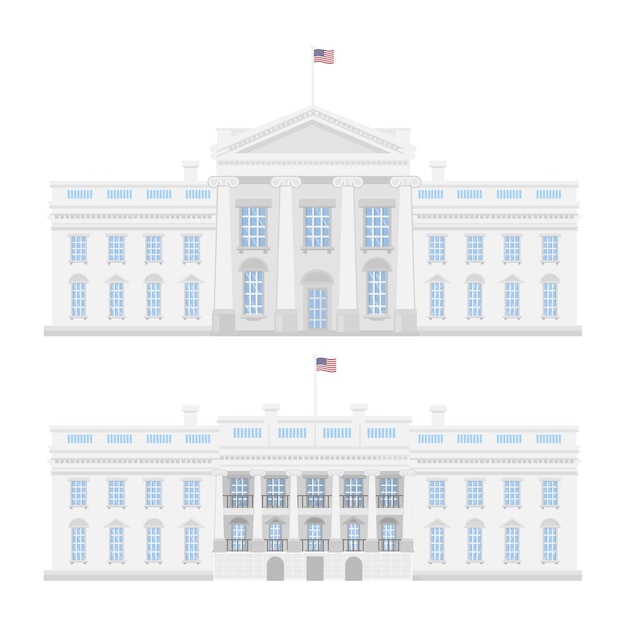 Das Weiße Haus auf weißem Hintergrund Amerikanische Regierung