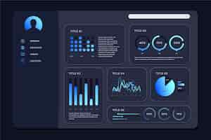 Kostenloser Vektor dashboard-benutzeroberfläche