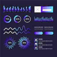 Kostenloser Vektor dashboard-elementsammlung