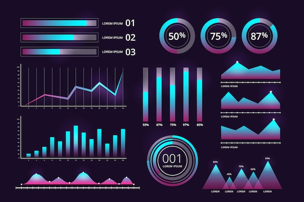 Kostenloser Vektor dashboard-elementsammlung