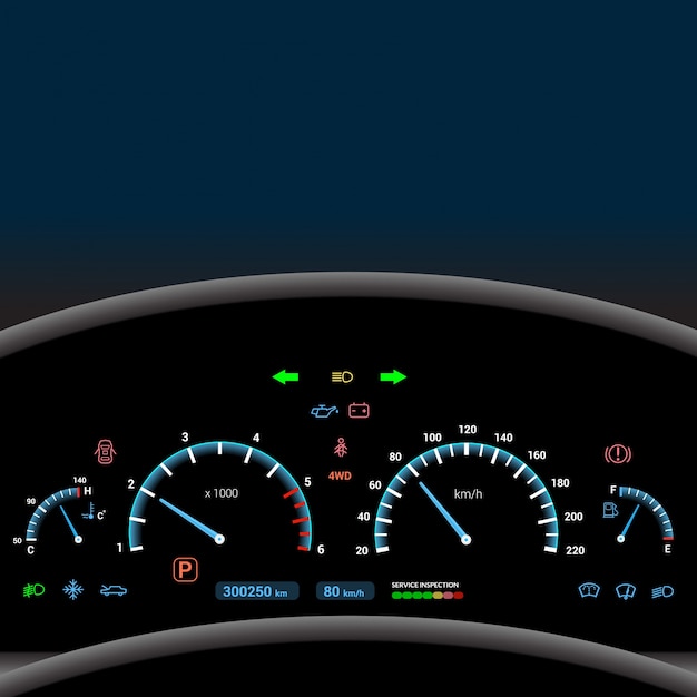 Dashboard-Hintergrund mit Farbsignalen