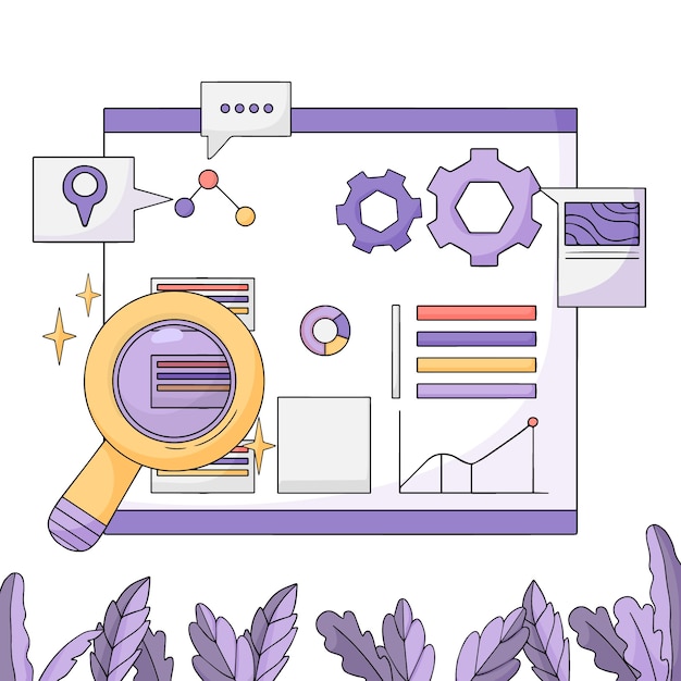 Kostenloser Vektor datengesteuerte konzeptillustration