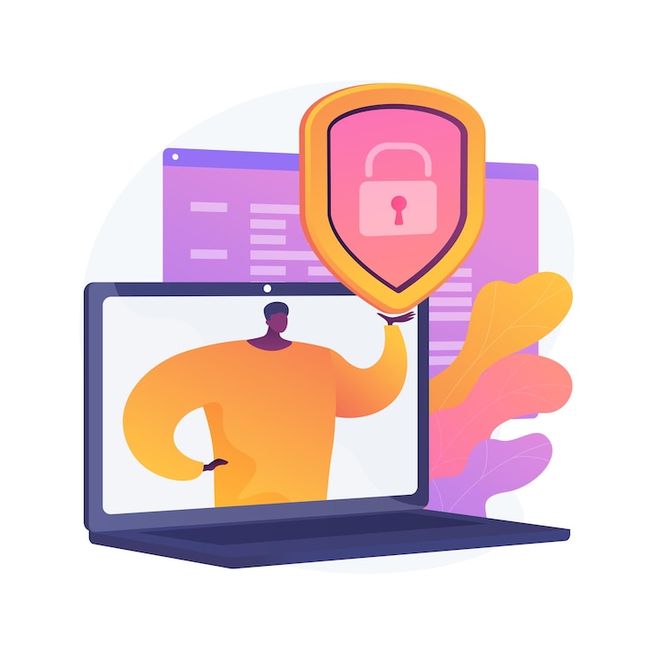 Kostenlose Vektor datenschutz abstrakte konzeptillustration