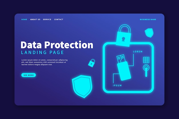 Kostenloser Vektor datenschutz-landingpage