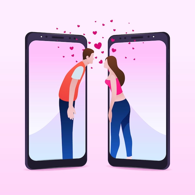 Kostenloser Vektor dating app konzept