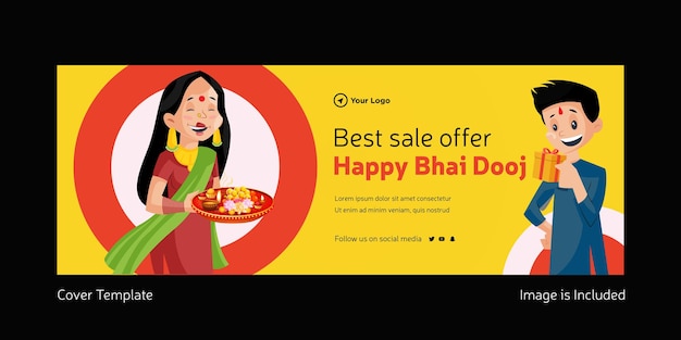 Deckblattdesign des besten verkaufsangebots happy bhai dooj indian festival template