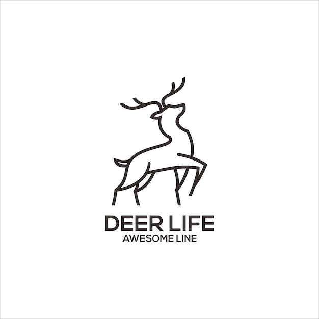 Kostenloser Vektor deer-line-art-design-logo