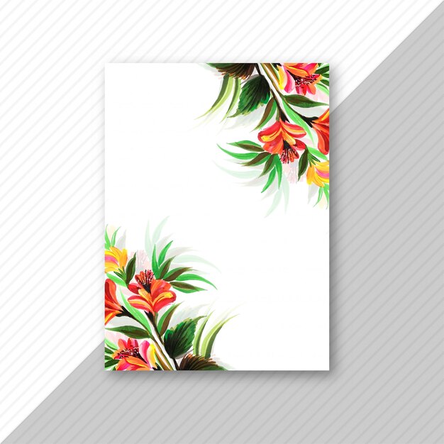 Dekorative Blumenhochzeitseinladungskartenbroschüre