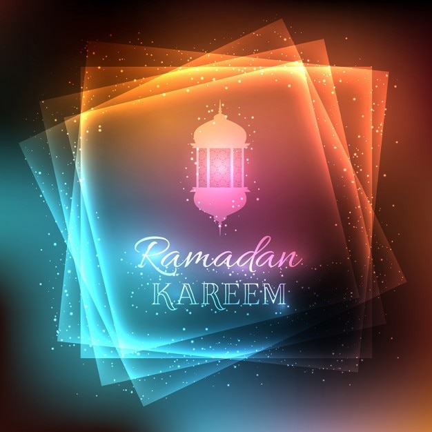 Kostenloser Vektor dekorative hintergrund für ramadan mit leuchtenden lichter