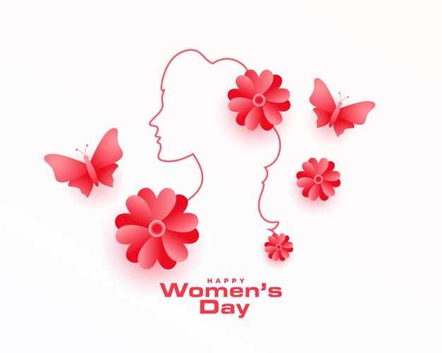 Dekorative Karte der glücklichen Frauen Tagesmit reizender Blume und Schmetterling