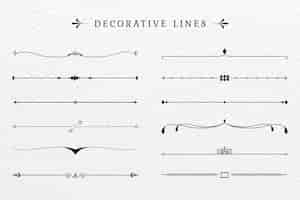 Kostenloser Vektor dekorative linien