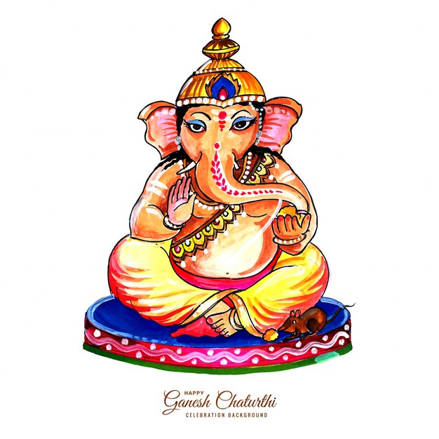 Dekorative Lord Ganesha für Ganesh Chaturthi Karte