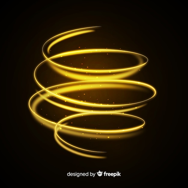 Dekorativer glänzender goldener Spiraleffekt