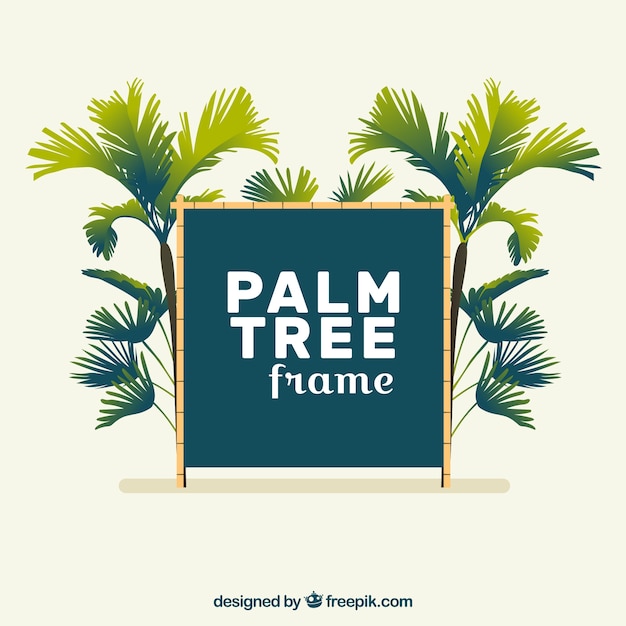 Kostenloser Vektor dekorativer rahmen mit palmen