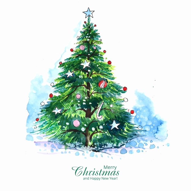 Dekorativer Weihnachtsbaum-Feiertagskartenhintergrund