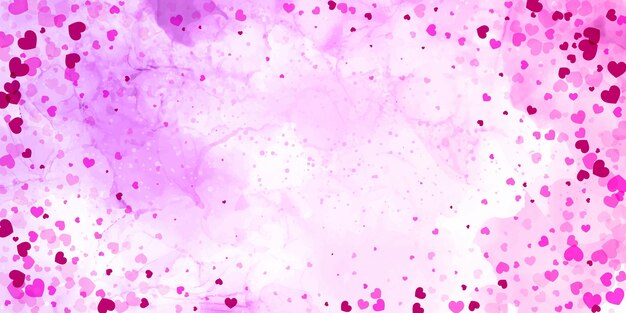 Dekoratives Aquarellherzbanner für Valentinstag