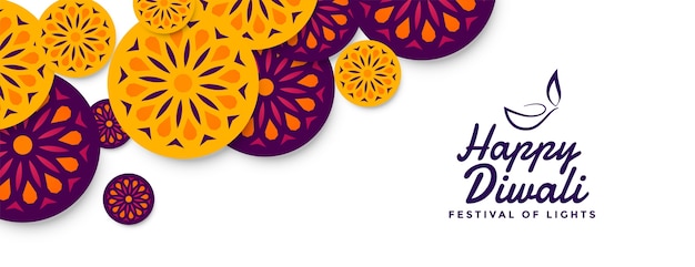 Dekoratives banner des diwali festivals im indischen stil