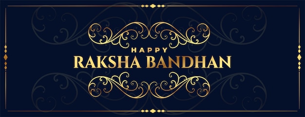 Dekoratives goldenes raksha bandhan festival banner