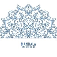 Dekoratives mandala mit blauem farbdesign