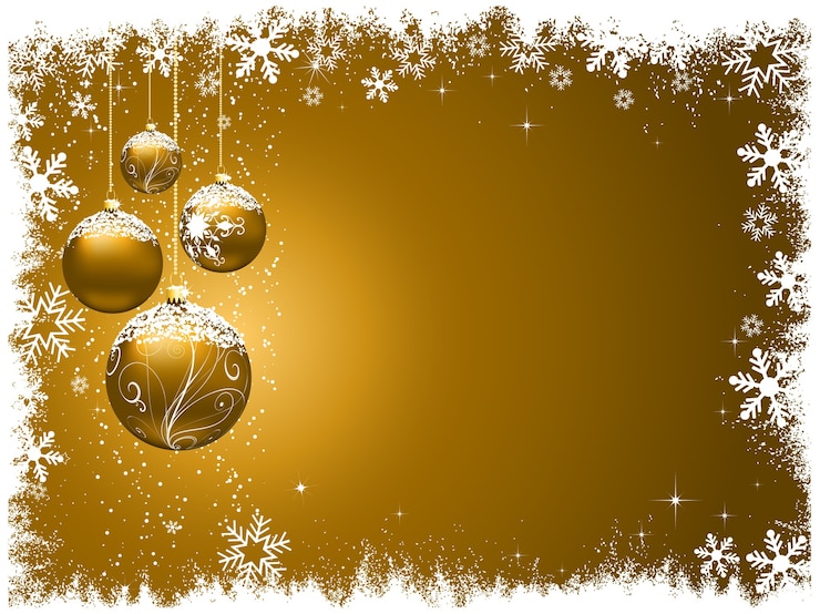 Kostenlose Vektor dekoratives weihnachten mit schneebedeckten kugeln