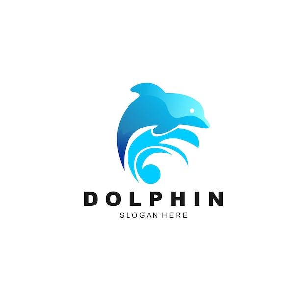 Delphin-Logo-Vorlage Design minimalistisch bunt