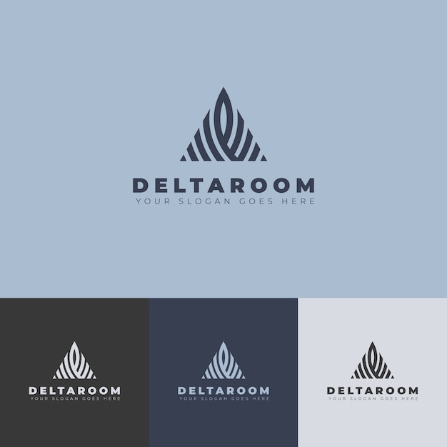 Delta-Logo-Designvorlage mit flachem Design