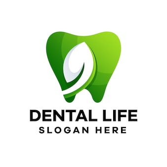 Dental life logo-design mit farbverlauf