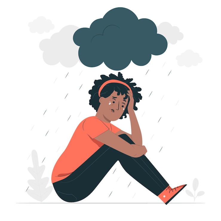 Kostenlose Vektor depressionskonzeptillustration