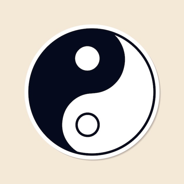 Der Aufklebervektor des Yin- und Yang-Symbols