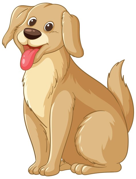 Der fröhliche Cartoon-Hund mit der Zunge raus