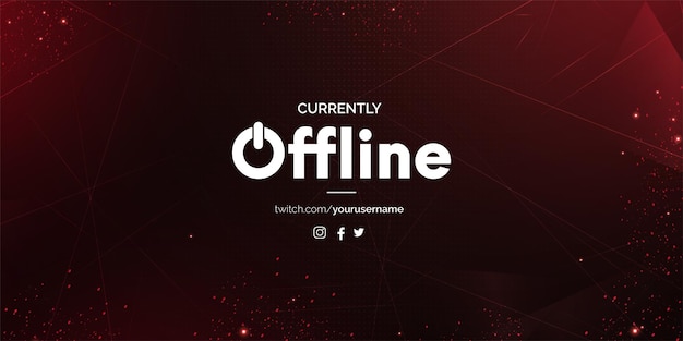 Kostenloser Vektor derzeit offline twitch-hintergrund mit rotem shapes-banner