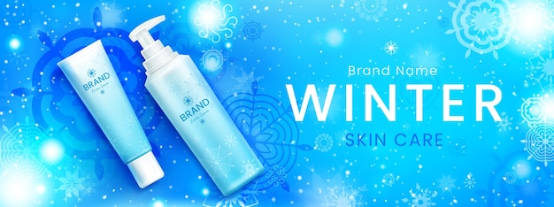 Kostenloser Vektor design-banner für winter-beauty-produkte