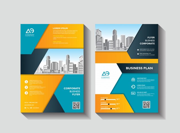 Unternehmensbroschure Cover Design Premium Vektor