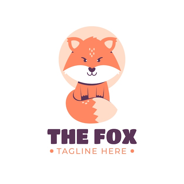 Kostenloser Vektor design der fox-logo-vorlage