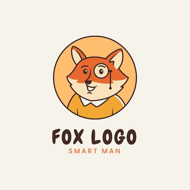 Kostenloser Vektor design der fox-logo-vorlage