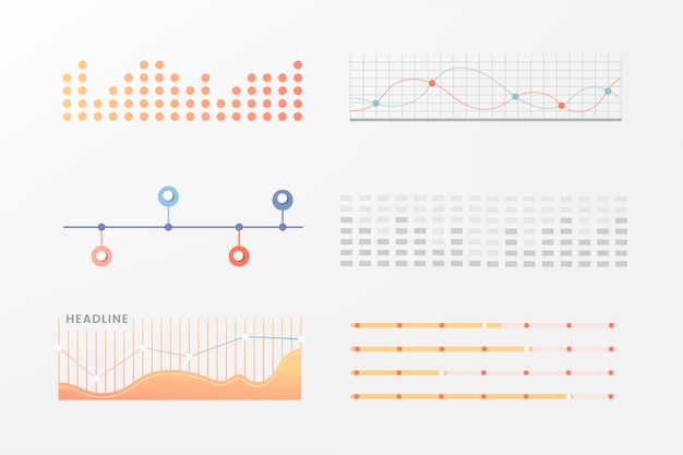 Kostenloser Vektor design der infografik-diagrammsammlung