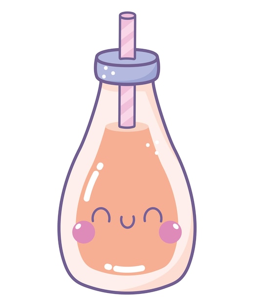 Kostenloser Vektor design der kawaii-flasche