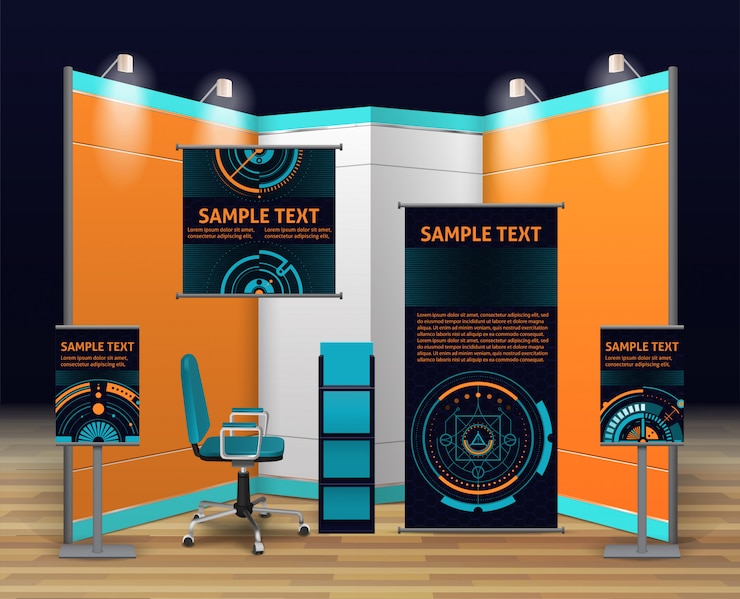 Kostenlose Vektor design des messestandes