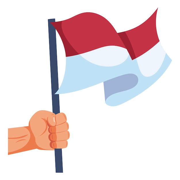 Kostenloser Vektor design des unabhängigkeitstages mit der flagge von indonesien