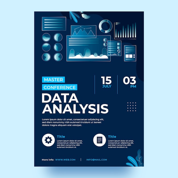 Kostenloser Vektor design einer datenanalysevorlage