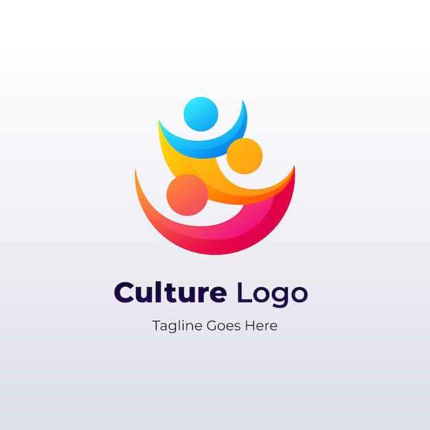 Kostenloser Vektor design-vorlage für das farbverlaufskultur-logo