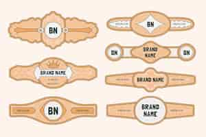 Kostenloser Vektor designkollektion für zigarrenetiketten