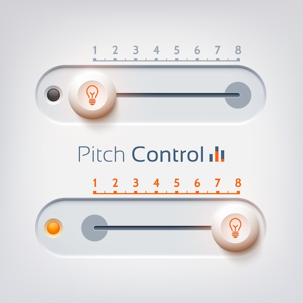 Kostenloser Vektor designkonzept der benutzeroberfläche mit horizontaler pitch-steuerung