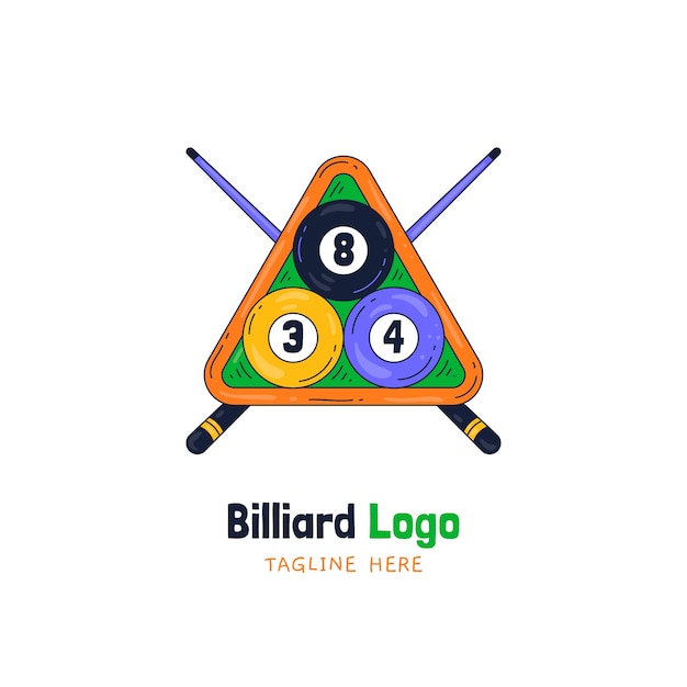 Kostenloser Vektor designvorlage für billard-logo