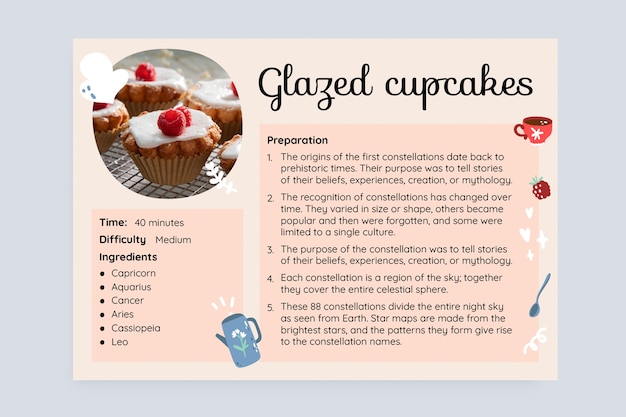 Designvorlage für cupcakes-rezepte