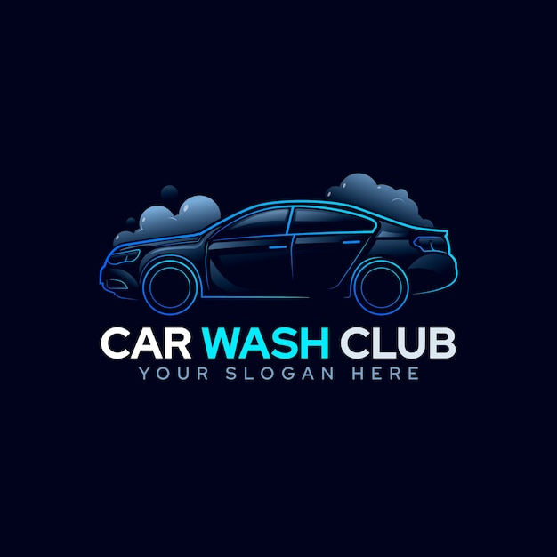 Kostenloser Vektor designvorlage für das autowasch-logo logo