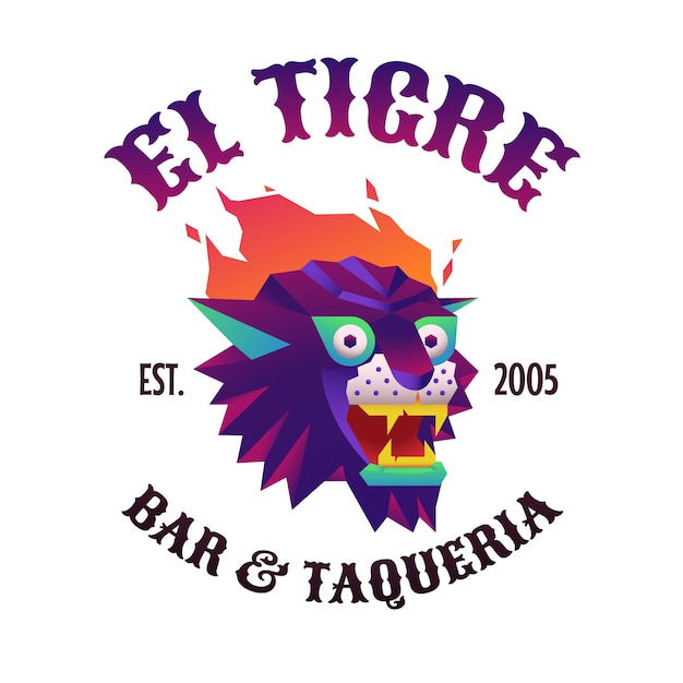 Kostenloser Vektor designvorlage für das logo einer mexikanischen bar